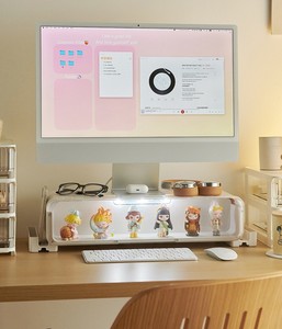 Monitor del Computer alzata Stand Display Desktop Stand montante con luce e cassetto per la visualizzazione POP MART Minifigures - Product Image 1