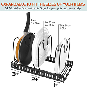 Giá Sắp Xếp Nồi-Giá Sắp Xếp Nồi Và Chảo Có Thể Mở Rộng Cho Tủ Giá Sắp Xếp Nắp Nồi 7 Ngăn Điều Chỉnh Được - Product Image 6