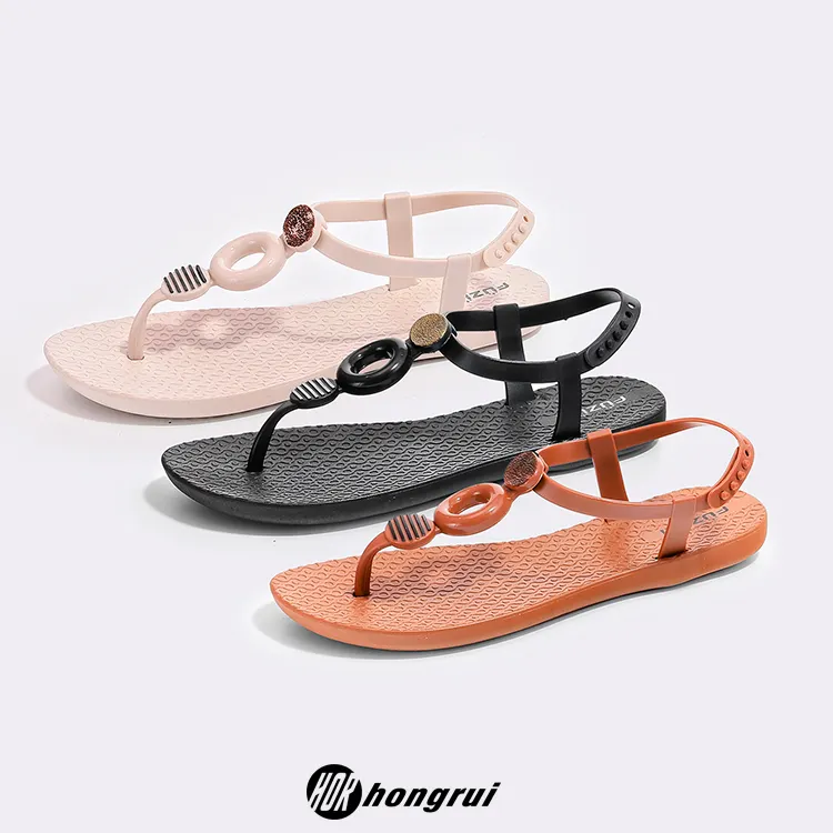 Sandalias planas de verano para mujer, chanclas informales de forma única, sandalias suaves para vacaciones de playa, nuevo estilo para caminar