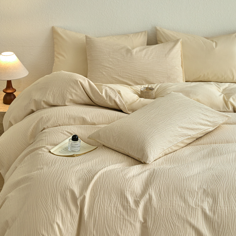 Mia - Blanco Batido, Jacquard de Lujo Estilo Nórdico