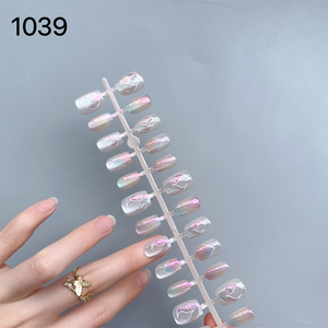 人工指ネイル2024年Gilding新デザインイン人気メタリック人工指ネイル工場直接価格 - Product Image 2