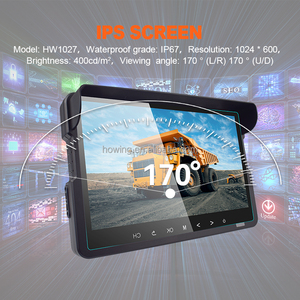 10-Inch Waterproof Truck <strong>Monitor</strong> - HD High Brightness Touch Screen, Anti-Static, 2CH CVBS <strong>Input</strong>, 9-36V Wide Voltage for Dash Cam - Product Image 5