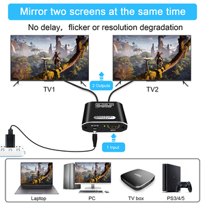 New Arrival HDM1 <strong>Splitter</strong> 4K 30HZ 1X2 DC5V Metal Shell 1In 2 Out HDM1 Video <strong>Splitter</strong> 4 Ports for TV PC Projector - Product Image 3