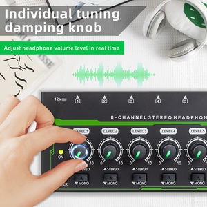 8 Channel <strong>Headphone</strong> Amplifier 6.35mm <strong>Input</strong> <strong>Output</strong> Stereo <strong>Headphone</strong> Amp Sound Amplifier Portable Earphone Amp Splitter for Studio - Product Image 2