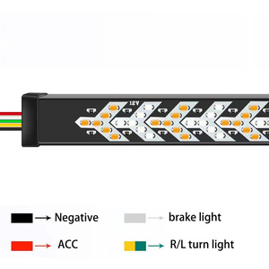 ใหม่ 12 โวลต์รถกระพริบไฟ LED Strip 1/1.2/1.5/1.8/2/2.2/2.4 เมตรไฟท้ายสําหรับรถกระบะสีแดงและสีเหลืองอําพันสําหรับเบรคและไฟเลี้ยว - Product Image 5