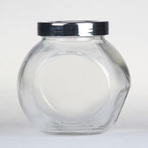 Penny Clear ขวดแก้วเก็บแบบเอียง,ขนาด50มล. 180มล. 380มล. 480มล. พร้อมฝาปิดโดมโครเมียม - Product Image 5