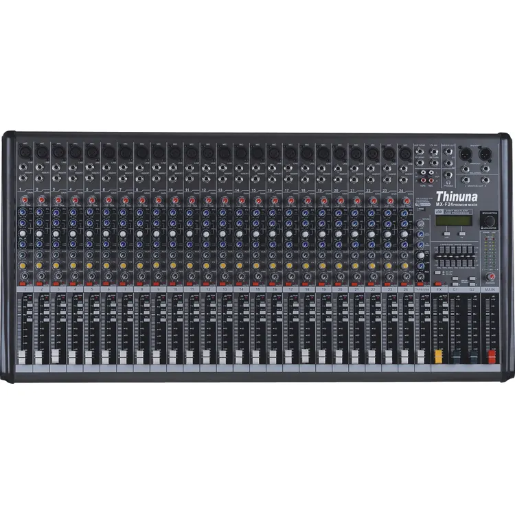 Thinuna MX-F24 Professionele Audio Mixer Console 24-ch Stereo Dj Mixen Pa Geluidssysteem Twee Vlecht Mixer Met Usb En Effector