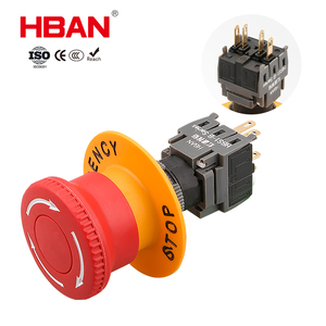 Interruttore di Arresto di Emergenza ad Alte Prestazioni IP65 5A 250V 1NO+1NC in ABS con Terminale a Pin, Testa Piatta Rotante da 22mm - Product Image 2