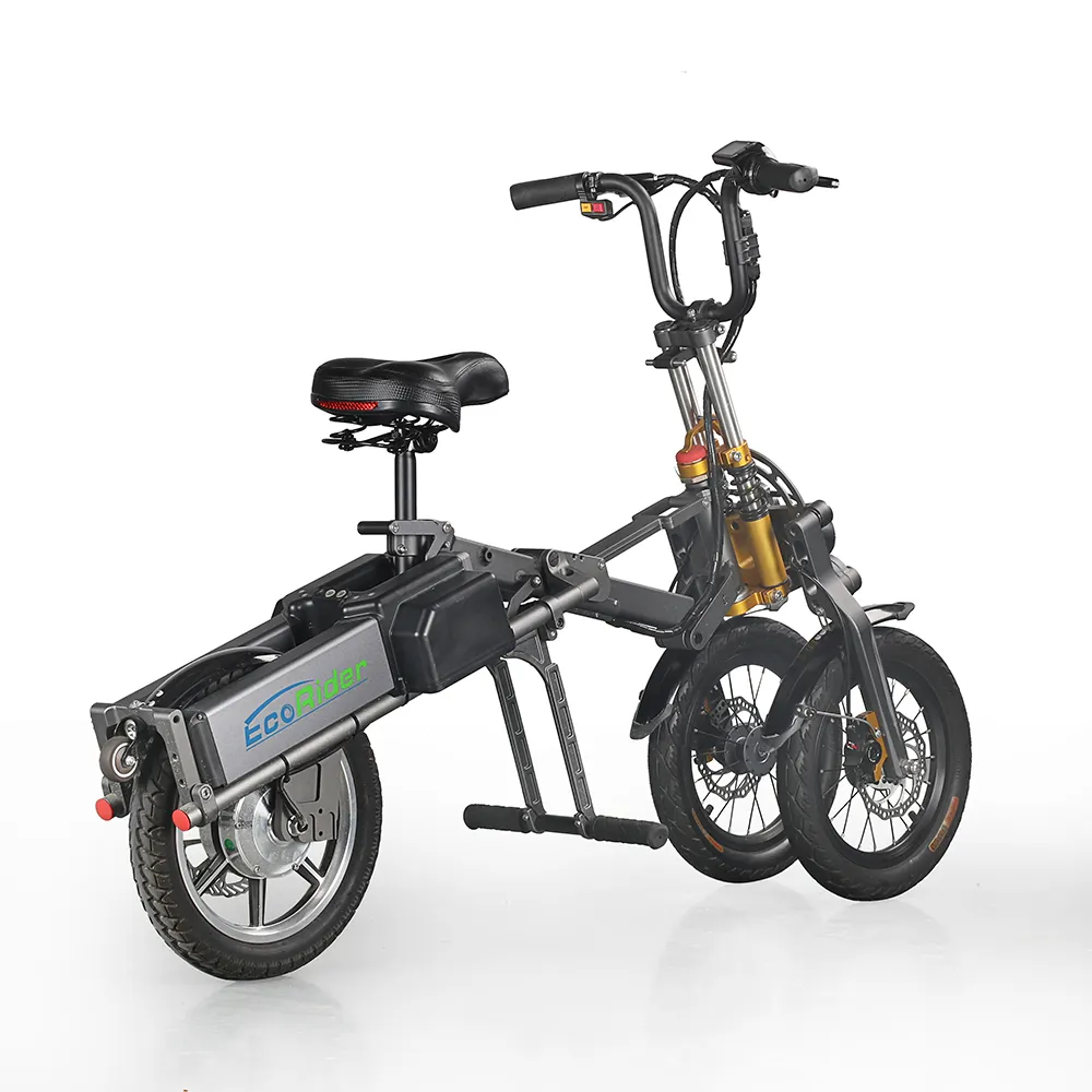 จักรยานไฟฟ้าถนนในเมือง Ecorider E6-7 250W รถจักรยานยนต์ไฟฟ้า14นิ้ว250W 48V 3ล้อ Chariot Lithium 48V 7.2ah 200 - 350W