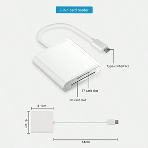 USB C 2合1 sd卡读卡器加密狗C型微型多端口SD TF相机存储卡读卡器适配器 - Product Image 6