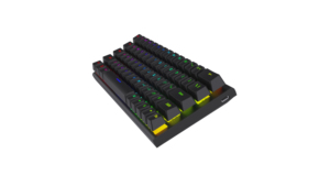 Teclado para jogos com projeção de teclas altas Mini RGB retroiluminado à prova d'água 60% com fio Reino Unido Russo Alto falantes de Espanhol solução barata para jogos