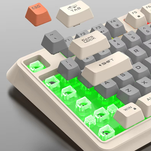 XUNFOX K820 94 teclas juego teclado con cable tres colores a juego membrana luminosa teclado ratón conjunto - Product Image 5