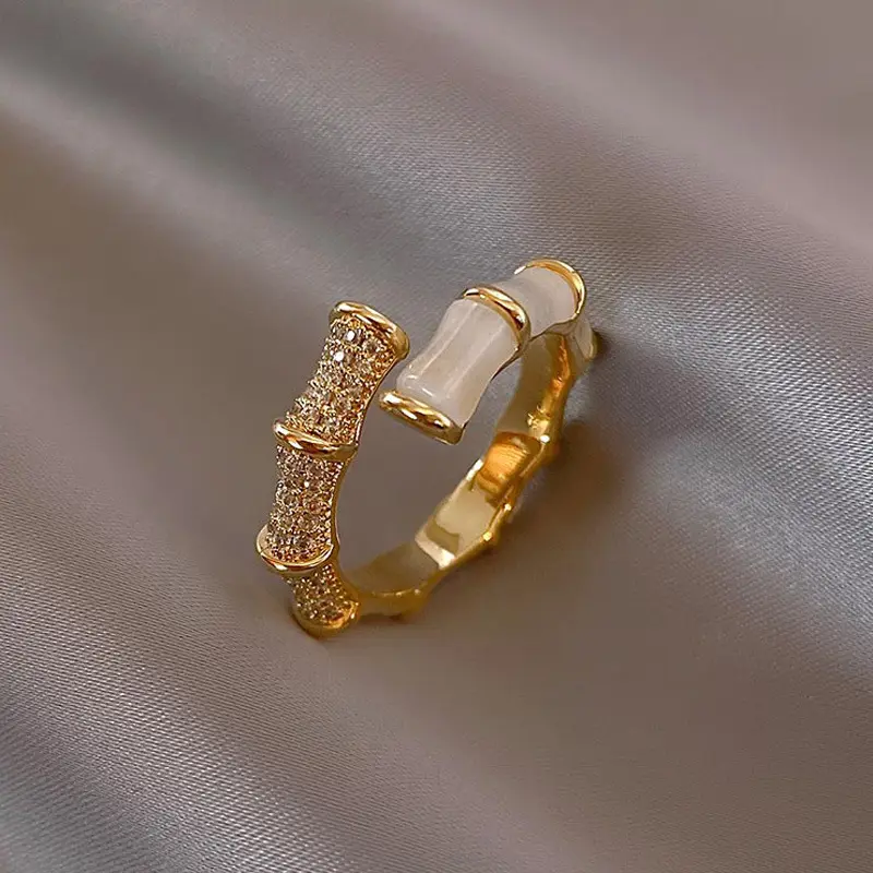 Модные ботильоны в Корейском стиле на Циркон Открытие Ювелирные изделия с бриллиантами, нержавеющая сталь, кольцо с золотым покрытием