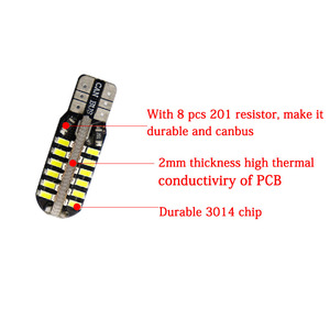 GEARUIS T10 Canbus 48 smd 3014 led 0.14A hata yok 194 W5W araba yan işık beyaz araç LED aydınlatması ampul park araba stil 12V - Product Image 5