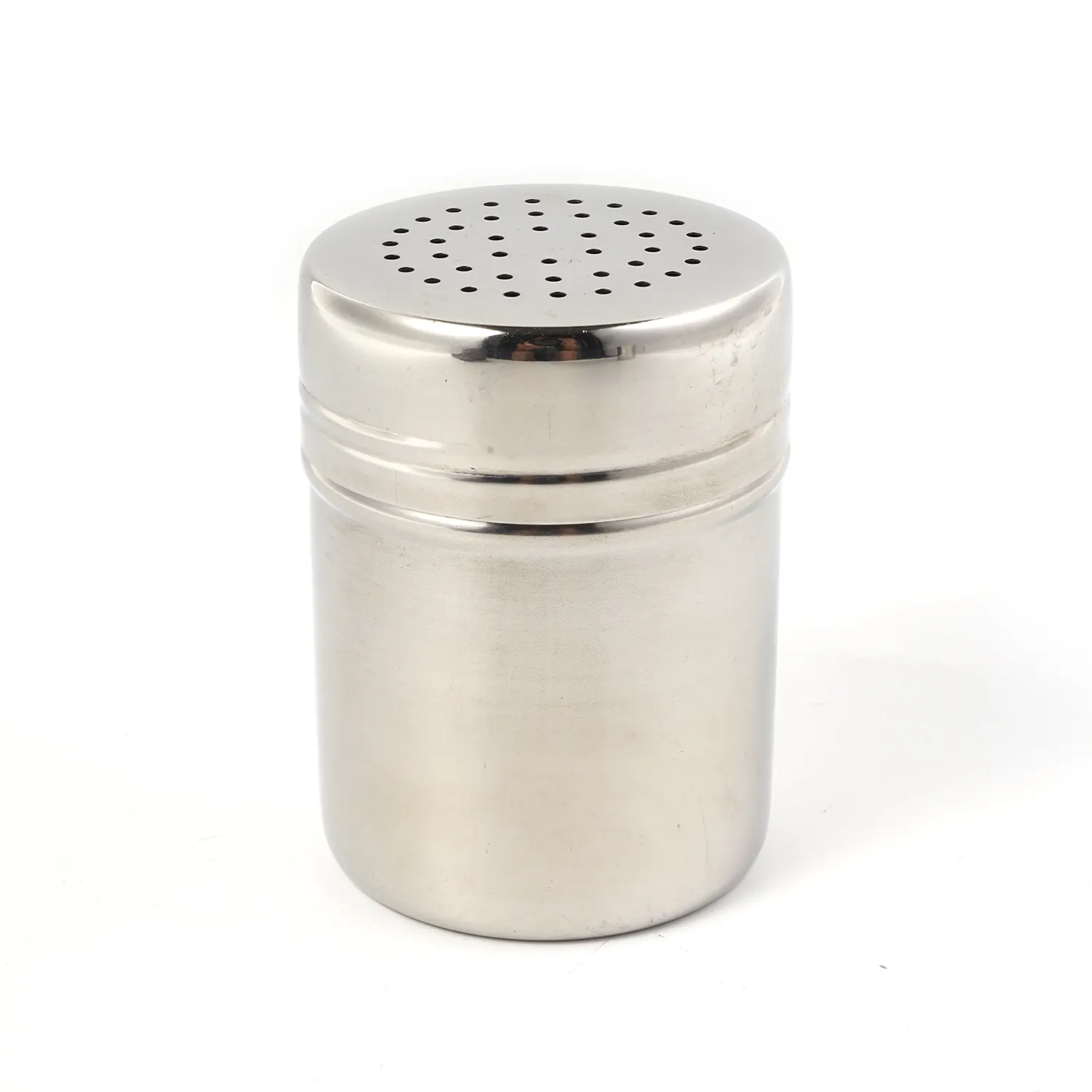 Bottiglia di condimento per condimenti rotonda coperchio in metallo in acciaio inossidabile barattolo di spezie agitatore per caffè al sale