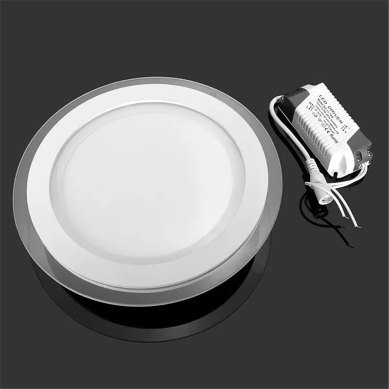 6W 12W 18W Vidro Redonda LED Downlight Recesso LEVOU Painel de Luz Do Ponto Do Teto Para Baixo a Luz