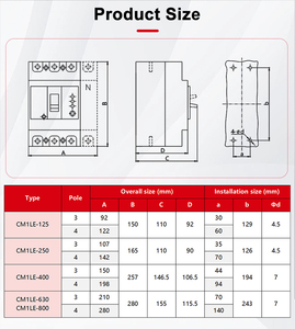 CM1LE 630A 4Pole Electronic MCCB Protección contra fugas a tierra Envío rápido Disyuntores de caja moldeada - Product Image 6