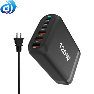 120W USB C şarj QC3.0 PD 6 USB Gan güç şarj için telefon şarj adaptörü çoklu cihazlar dizüstü Macbook - Product Image 2