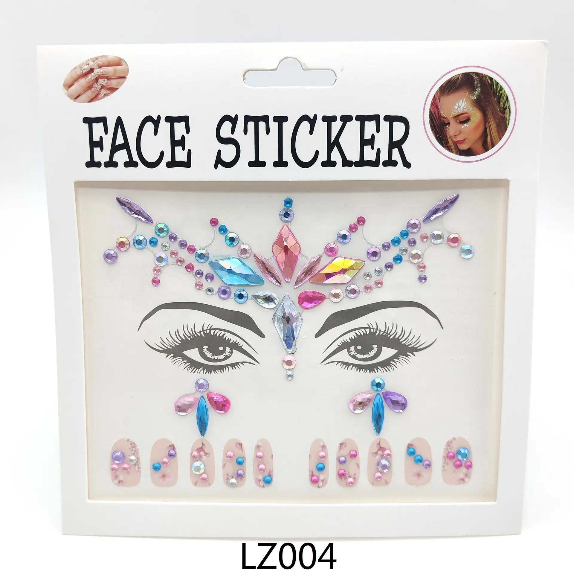 Christmas carnival party Mermaid face gems jewel Nail gems sticker set Body rhinestone gems glitter party makeup