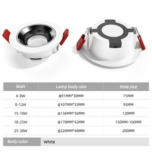 <span class=keywords><strong>LED</strong></span>ダウンライトデザインアンチグレア天井スポットライトモーションセンサースマートダウンライト220V照明器具7Wトリムレス新品