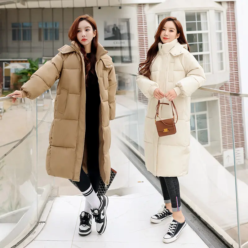 Winter High Quality Women Down Coats Long Plus Size Breathable Plush Warm Windproof Skin Friendly Casual Coat