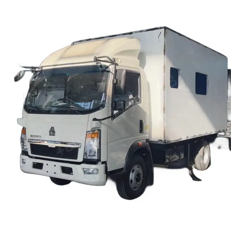 HOWO 3 Ton export to Russia country euro 5 refrigerated trucks frozen meat/chicken delivery CONTAINER van cold box trucks