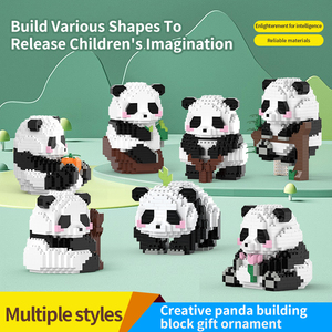 Juego de bloques de construcción de Panda creativo, juguete de construcción de plástico ABS moderno DIY Unisex, modelo de Animal educativo - Product Image 3