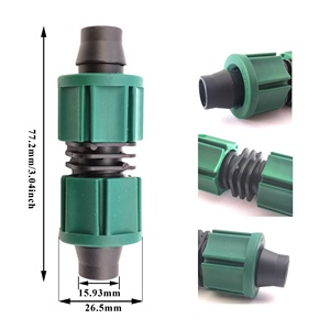 หยดชลประทาน HDPE Coupling 1/2นิ้วสากลร่วม Dripper อุปกรณ์การบีบอัดพลาสติกฟิตติ้งเกลียว - Product Image 2