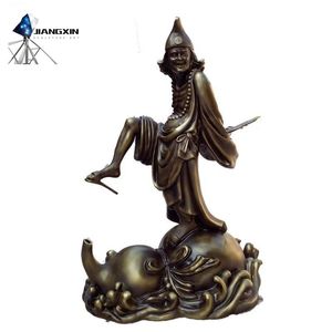ประติมากรรม Ji Gong-พระสำริดแข็งพร้อมการแสดงออกหัวเราะและเสื้อคลุมไหลสำหรับลานวัดและพื้นที่ทางวัฒนธรรม - Product Image 4