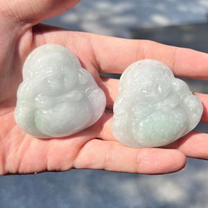 Wholesale Myanmar Bruma Jumbo Budda <strong>Jade</strong> White Laughing Budda 50mm Carved <strong>Jade</strong> Pendant for Jewelry Pendent DIY Accessories - Product Image 3