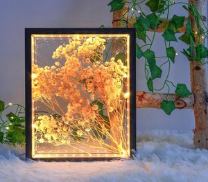 Bóng Hộp Khung Với Đèn 10 ''8' 'Bộ Nhớ Hộp Keepsakes Hiển Thị Trường Hợp Khô Hoa 3D Sâu Sáng Hình Ảnh Khung - Product Image 2