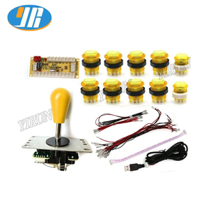 1 игрок DIY запчасти комплект ПК Raspberry Pi 1/2/3 материал доски аркадная игра Ретро пирог 5Pin джойстик 5 В светодиодная кнопка для оплаты монет