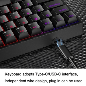 Teclado mecánico con cable LEAVEN K620 Original, 61 teclas con Cable de 1,8 m para tableta, ordenador portátil - Product Image 5