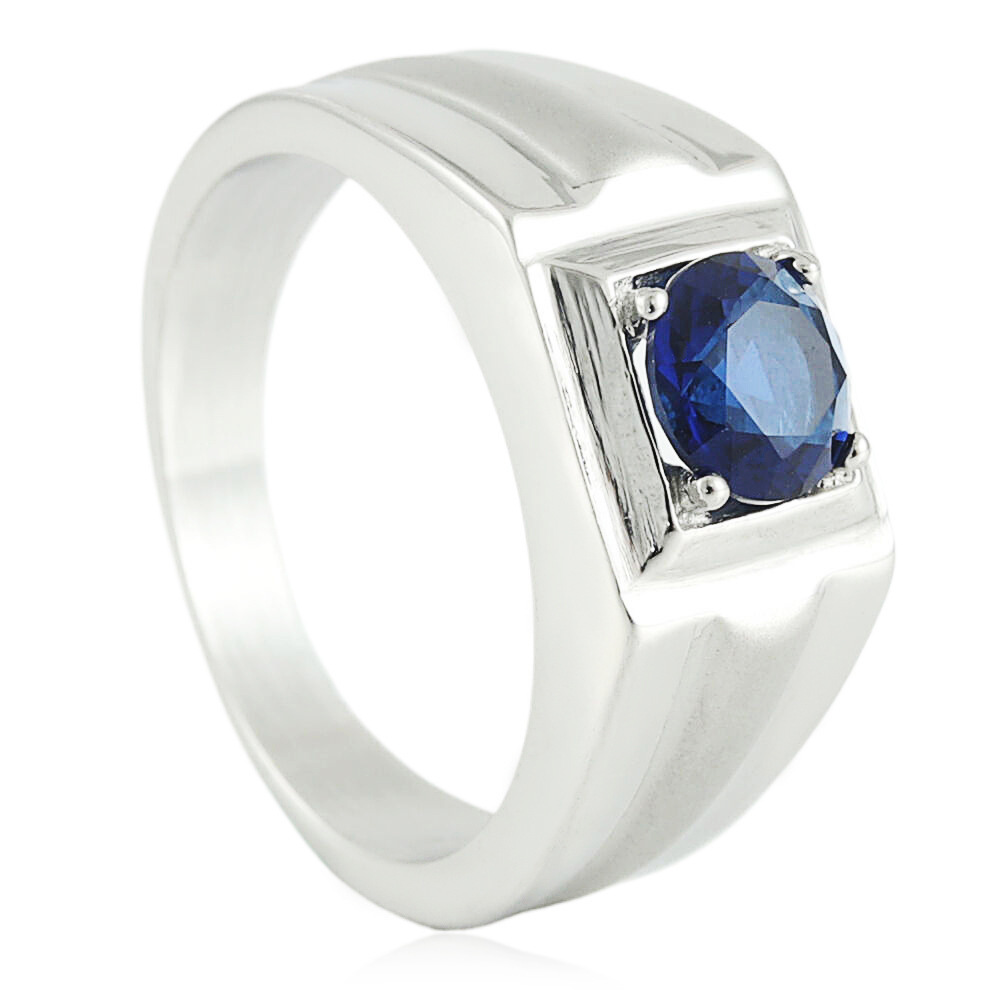 Steel-mounted sapphire