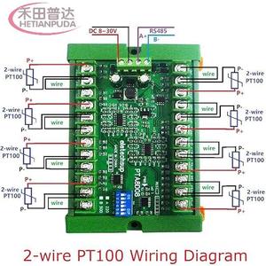8AI RS485模拟输入PT100 RTD RS485温度传感器采集模块更换NTC K热电偶DS18B20无外壳 - Product Image 4