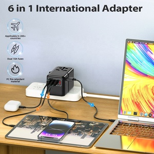 Worldplug <strong>Multi</strong> <strong>Plug</strong> <strong>EU</strong> UK US AU Universal Pd World Travel <strong>Adapter</strong> <strong>Plug</strong> Type C GaN Fast Charger Power Adaptor - Product Image 2