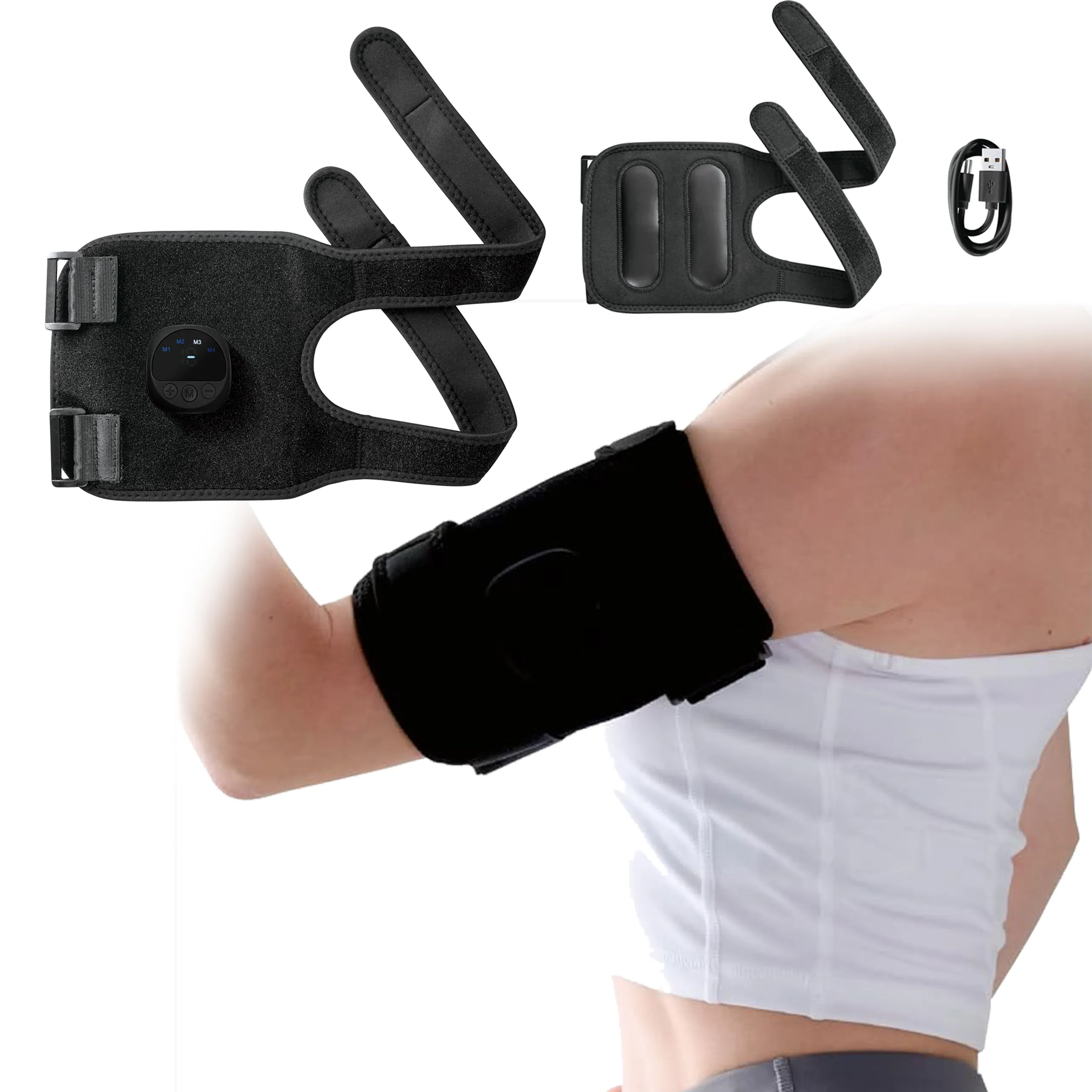 Stimulateur musculaire abdominal Exerciseur d'entraînement Tonifiant Gear Belt Workout avec Gel Remote Massage Belt pour un tonus musculaire amélioré