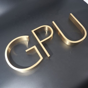 Nhà sản xuất LED xấu gió tùy chỉnh Công ty Logo tiếp nhận signage 3D logo Wall Mount Brass thư dấu hiệu cho ứng dụng văn phòng - Product Image 5