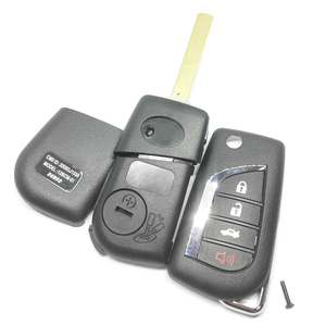 Popüler tarzı t-oyota modifiye katlanır araba anahtarı vaka 3 + 1 düğmeler anahtar kabuk hiçbir bıçak oluk kama - Product Image 2