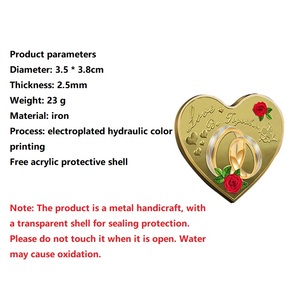 Heart Shape Lovers' Love Ring Commemorative <strong>Coin</strong> 52 Kinds of I love Your Language <strong>Coins</strong> Valentine's Day Gift <strong>Coins</strong>