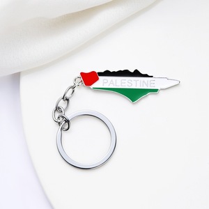 Trending Products Bandeira Palestina Mapa Punho Forma Decorativa Metal Chaveiros Pingente Anel Chave Acessórios Para Homens E Mulheres