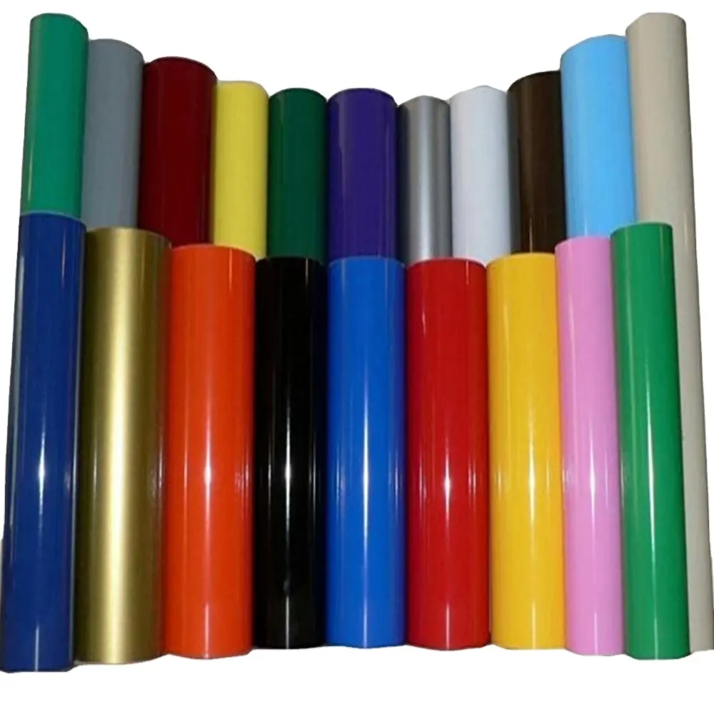 Anolly 공장 공급 컬러 비닐 절단 편지 그래픽 스티커 무료 샘플 인쇄 가능한 PVC 자체 접착 비닐 롤