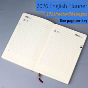 2026 Tiếng Anh chương trình nghị sự 365 ngày Nhật Ký biểu tượng tùy chỉnh in ấn A5 mềm PU da máy tính xách tay Nhật ký kinh doanh Văn Phòng TrườNg kế hoạch - Product Image 6