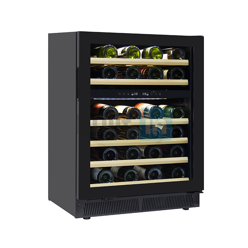 46 bottles Free standing / under counter installation Wine Cooler Tempered glass door with heater