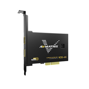 AVMATRIX VC12-4K 4K HDMI 2.0环路输出高带宽超低延迟超高清录制游戏流PCIE PCIe采集卡