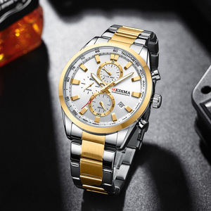 OEM ODMメンズクォーツ腕時計カジュアルビジネススチール時計防水発光カレンダー時計男性用