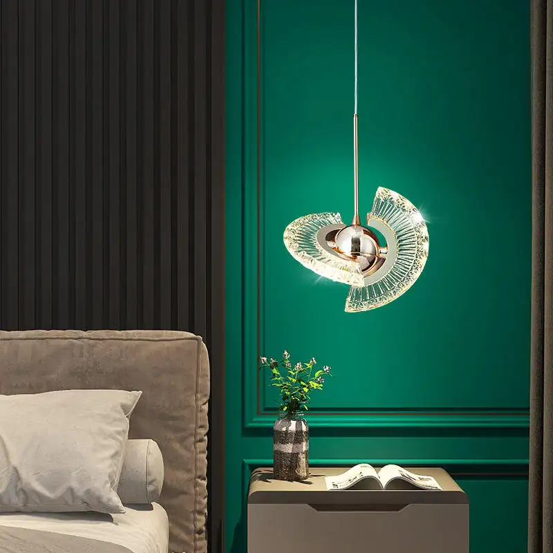 Lámpara de araña de techo Led decorativa de diseñador de lujo moderno, luz colgante de acrílico para cocina, luz de comedor de hierro