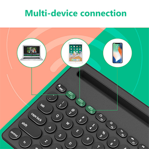 Teclado inalámbrico multidispositivo, Mini 76 teclas para tableta, teléfono, portátil, rosa, azul