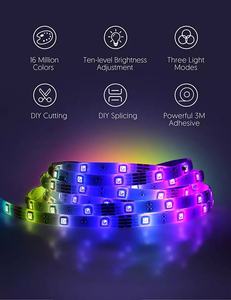 Akıllı 5M 10M 15M 20M LED IP65 su geçirmez dekoratif RGB Tuya akıllı LED ışık şerit SMD 5050 konektörü DC 12V Alexa ile çalışmak - Product Image 3