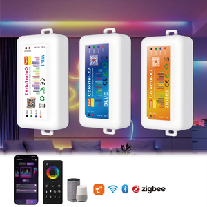 Красочный X7 Aipin RGBIC светодиодный музыкальный спектр управления Zigbee Wifi Bluetooth 2812B COB пиксельный адресуемый RGB IC Strip SPI контроллер - Product Image 1